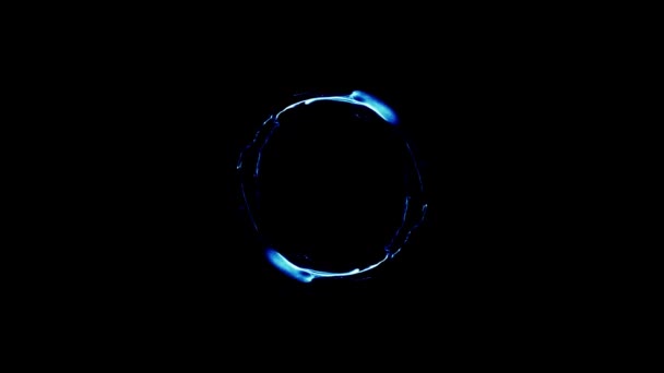 Blå Energi Partikel Cirkel Med Alfakanal — Stockvideo