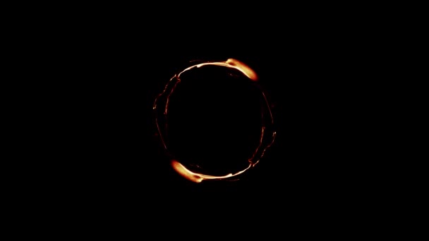 Teilchenkreis Der Feuernergie Mit Alphakanal — Stockvideo