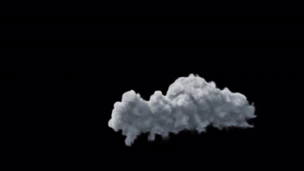 Siyah Arkaplanda Alfa Kanalı Ile Hızlandırılmış Beyaz Bulut Izole Edildi — Stok video