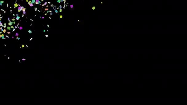 Mélanger Les Explosions Souffle Confettis Multicolores Avec Canal Alpha — Video