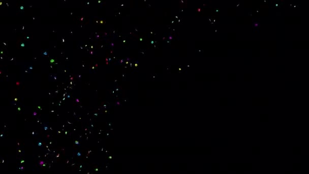 Mix Multi Color Confetti Explosionen Mit Alpha Kanal — Stockvideo