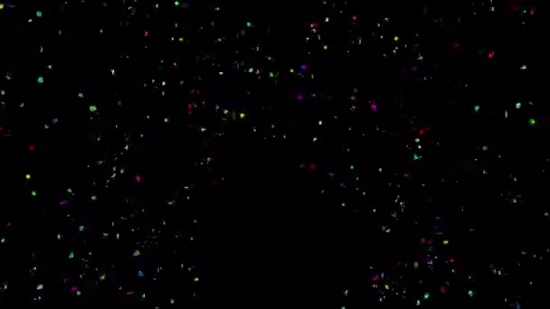 Mix Multi Color Confetti Wybuchy Blast Kanałem Alfa — Wideo stockowe