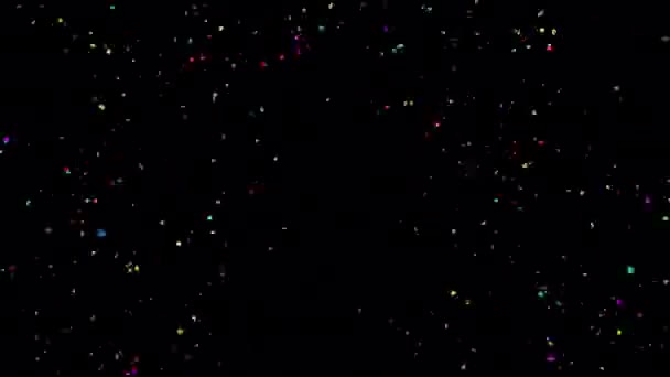 Mix Multi Color Confetti Wybuchy Blast Kanałem Alfa — Wideo stockowe