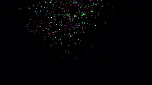 Mezcla Explosiones Explosión Confeti Multicolor Con Canal Alpha — Vídeos de Stock