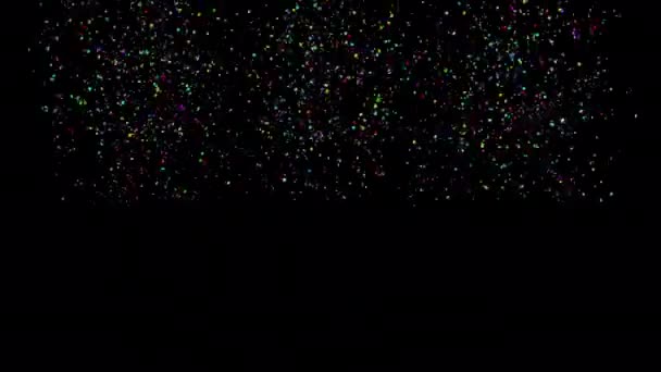 Mix Multi Color Esplosioni Esplosione Confetti Con Canale Alfa — Video Stock