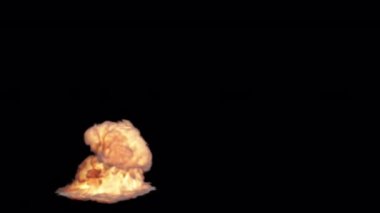 İzole edilmiş toprak yangını duman patlaması Alfa kanalı ile havaya yükseliyor..