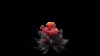 İzole edilmiş toprak yangını duman patlaması Alfa kanalı ile havaya yükseliyor..