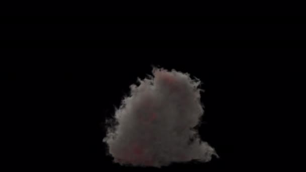 Izolovaný Pozemní Požární Kouř Exploze Stoupající Vzduchu Alfa Kanálem — Stock video