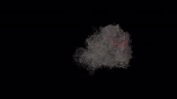 Isolierte Brandrauchexplosion Aus Der Luft Mit Alpha Kanal — Stockvideo