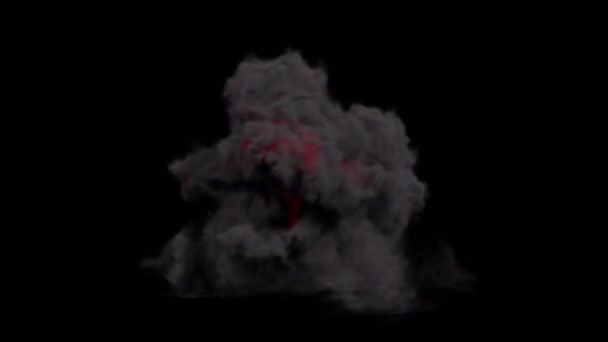 Odizolowana Eksplozja Dymu Pożarowego Powietrzu Kanałem Alfa — Wideo stockowe