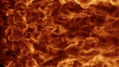 Alevler, siyah arkaplanda izole edilmiş, pürüzsüz döngüler oluşturuyor.