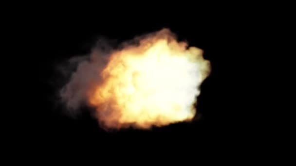 Fireball Che Brucia Con Fuoco Fiamma Fumo Loop Senza Soluzione — Video Stock