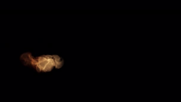 Feuerball Brennt Mit Feuerflamme Übergang Enthüllen Isoliert Auf Schwarzem Hintergrund — Stockvideo