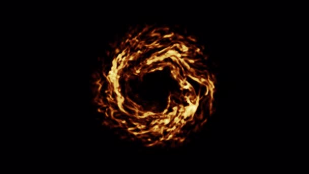 Fire Swirling Transition Reveal Overlay Black Background Alpha Channel — Stock Video