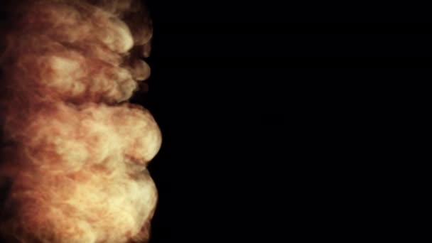火焰和烟雾转换揭示了覆盖在黑色背景上的 — 图库视频影像