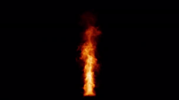 Oheň Koule Hoří Stoupající Smyčka Alfa Pozadí — Stock video
