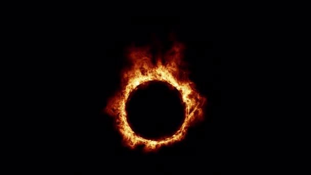背景下的火圈燃烧回路 — 图库视频影像