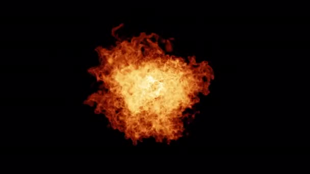 Pętla Wybuchu Ognia Tle Alfa — Wideo stockowe