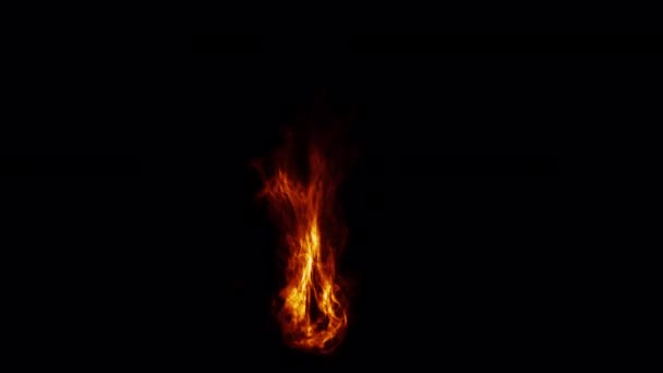 Ogień Kula Spalania Rosnące Pętli Tle Alfa — Wideo stockowe