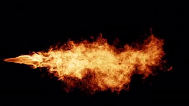 Aruncător Flacără Suflare Buclă Fundal Alfa — Videoclip de stoc