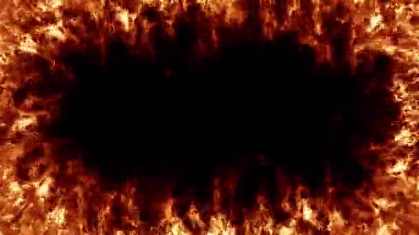 Ogień Ramki Pętli Spalania Tle Alfa — Wideo stockowe