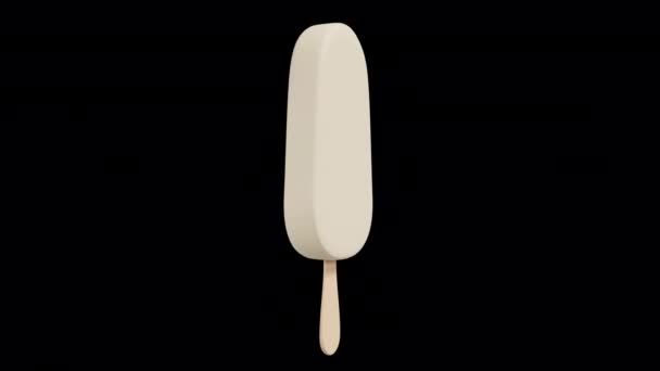 Boucle Rotative Barre Bâton Crème Glacée Vanille Sur Fond Alpha — Video