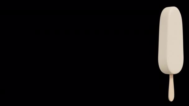 バニラアイススティックバーアルファ背景の遷移を回転 — ストック動画