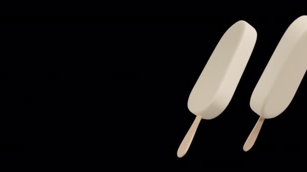 Barre Bâton Crème Glacée Vanille Transition Rotative Sur Fond Alpha — Video