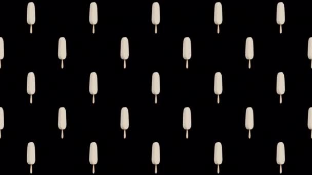 バニラアイススティックバーパターンアルファ背景の回転ループ — ストック動画