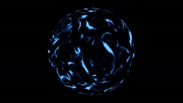 Lightning Ball Isolated Looping Black Background — Stock Video