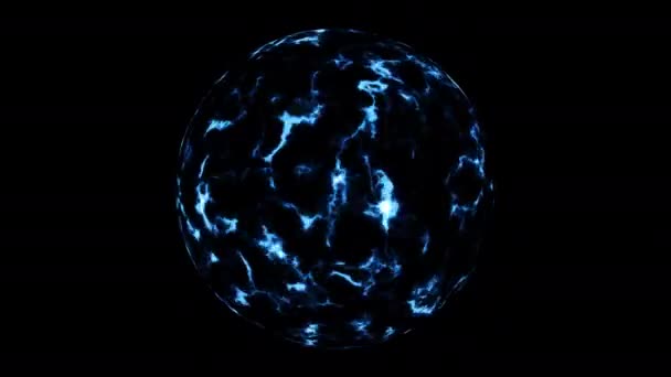 黑底上的闪电球隔离圈 — 图库视频影像