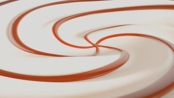 Yoghurt Med Orange Sylt Virvlande Looping Bakgrund — Stockvideo