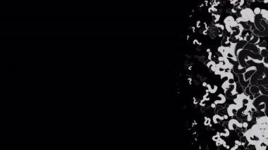 Siyah ve Beyaz Soru İşareti Alfa arkaplanında izole edildi