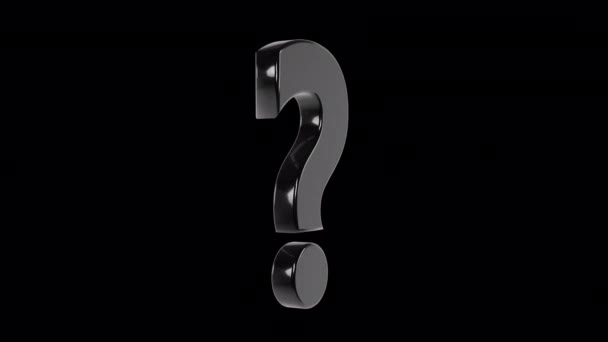 黒の質問の回転マークループアルファ背景に分離 — ストック動画