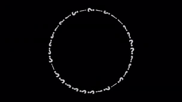 背景上的白色问号圆框隔离循环 — 图库视频影像