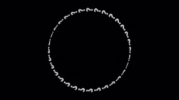 White Question Mark Circle Frame Isolierte Schleife Auf Alpha Hintergrund — Stockvideo