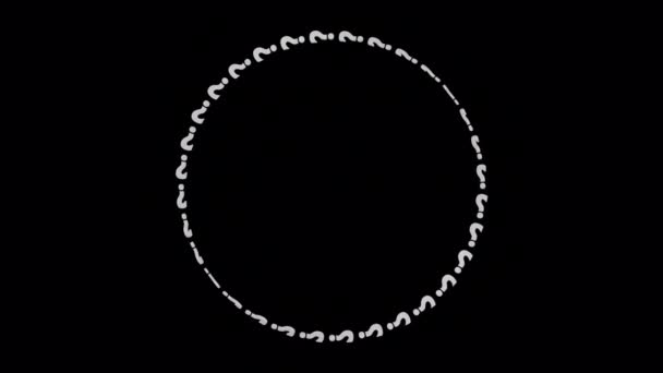 Pertanyaan Putih Tandai Circle Frame Loop Terisolasi Pada Latar Belakang — Stok Video
