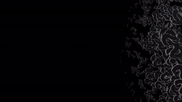 ブラック クエスチョンマーク遷移アルファ背景に絶縁 — ストック動画