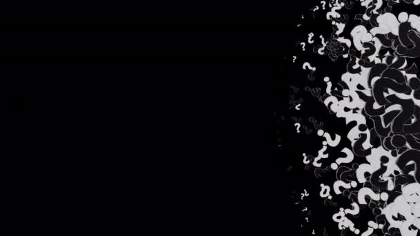 黒と白のクエスチョンマークの遷移アルファ背景に孤立 — ストック動画