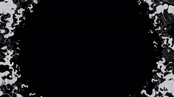 Siyah Beyaz Soru Şareti Alfa Arkaplanında Izole Edildi — Stok video