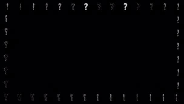 Black Question Mark Frame Isolated Loop Auf Alpha Hintergrund — Stockvideo