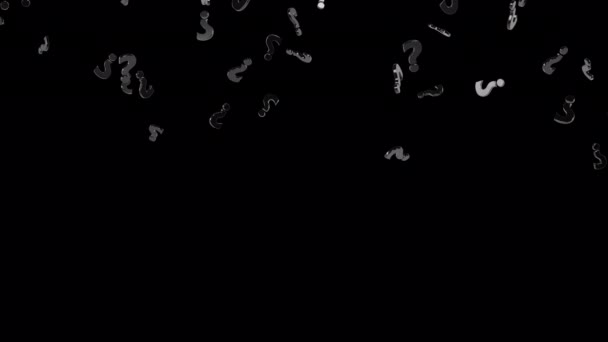 アルファ背景に孤立したブラック クエスチョンマーク — ストック動画