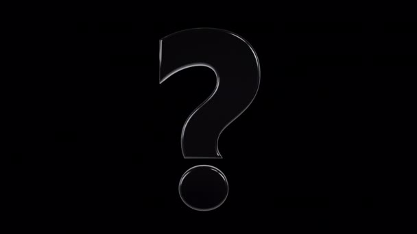 ブラスト黒と白の質問マークアルファ背景に隔離 — ストック動画