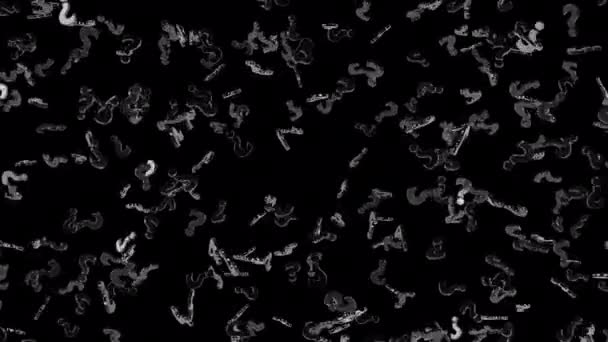 フローティングブラッククエスチョンマークアルファ背景に孤立ループ — ストック動画