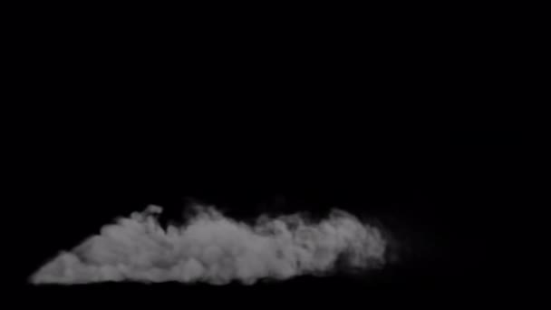 Bílý Přízemní Kouř Fouká Alfa Pozadí — Stock video