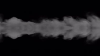 4K 'da alfa arkaplanındaki soyut beyaz duman üfleme