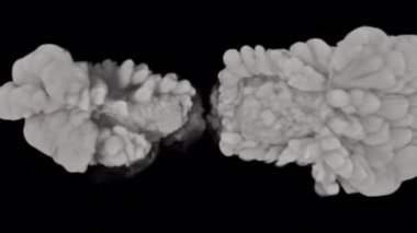 Büyük yoğun roket fırlatıcı dumanı alfa arka planda esiyor