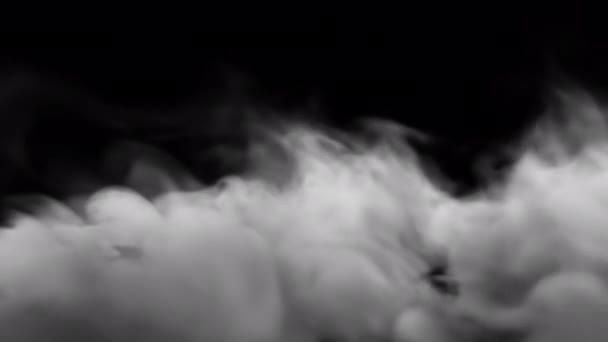 Παράπλευρη Άποψη Έδαφος Σκόνη Καπνού Φυσάει Άλφα Φόντο — Αρχείο Βίντεο