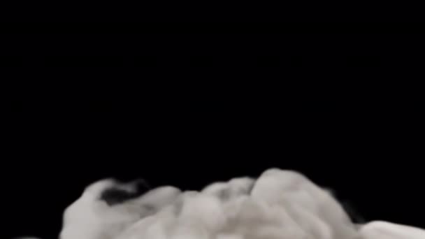 White Smoke Blaast Stijgende Transitie Onthullen Geïsoleerd Alfa Achtergrond — Stockvideo
