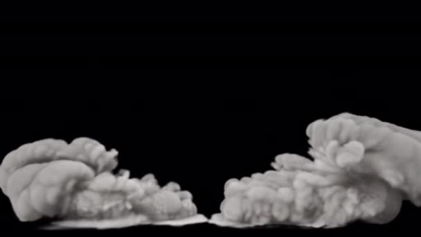 Τεράστιος Πυκνός Καπνός Εκτοξευτή Πυραύλων Που Φυσάει Άλφα Φόντο — Αρχείο Βίντεο
